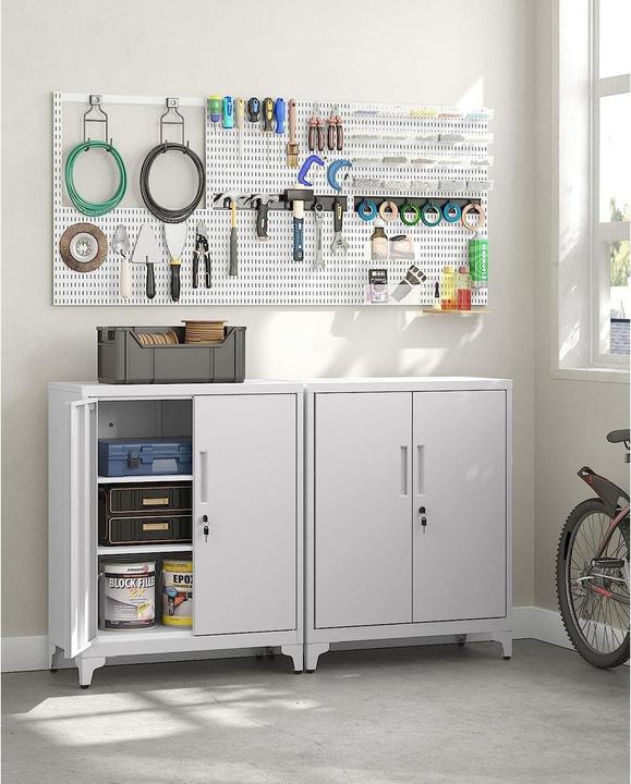 Produktbild Songmics Metall-Lagerschrank 40 x 80 x 90 cm, Weiss (80 x 90 x 40 cm)