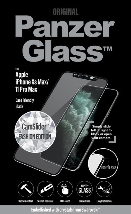 Produktbild PanzerGlass Edge-to-Edge Swarovski CamSlider (1 Stück, Apple iPhone XS Max, Apple iPhone 11 Pro Max)