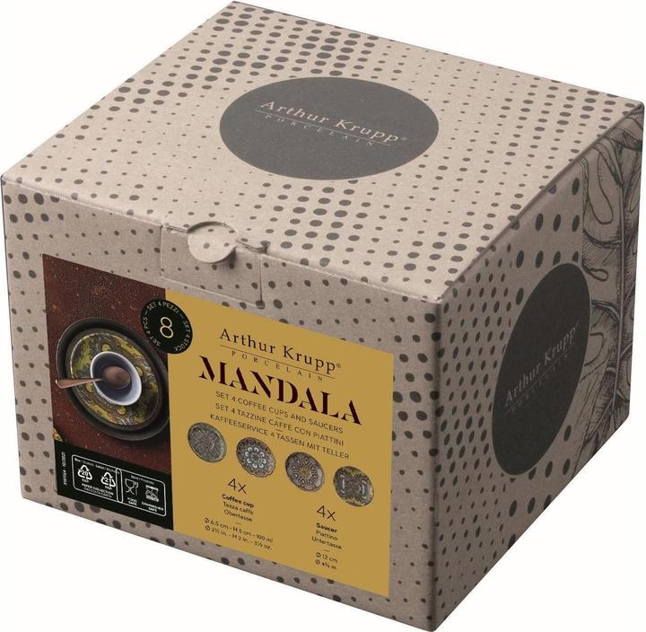 Image du produit Arthur Krupp Gobelet à espresso Mandala 100 ml, 4 pièces, Multicolore (100 ml, 4 x)
