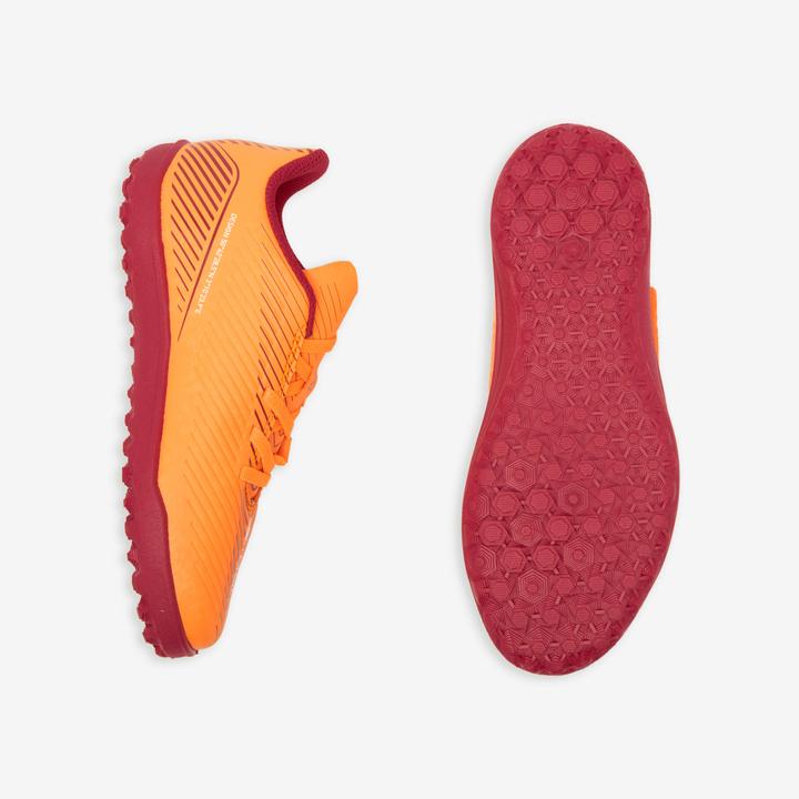 Actual product image Kipsta Kids football cam shoes with velcro fastening - 160 Easy Turf orange (33)