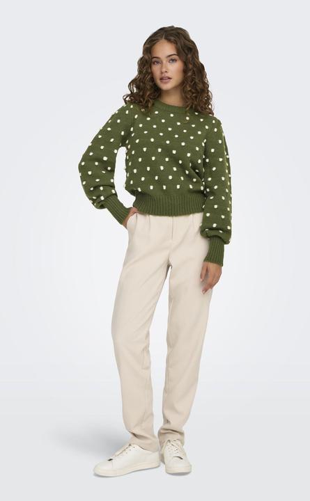 Immagine prodotto JdY Vestibilità regolare Collo alto Polsini lunghi Maniche a sbuffo Pullover Maglione in maglia (XXL)