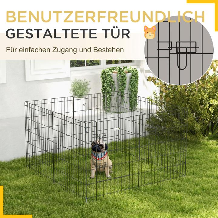 Produktbild PawHut Welpenauslauf Metall Schwarz