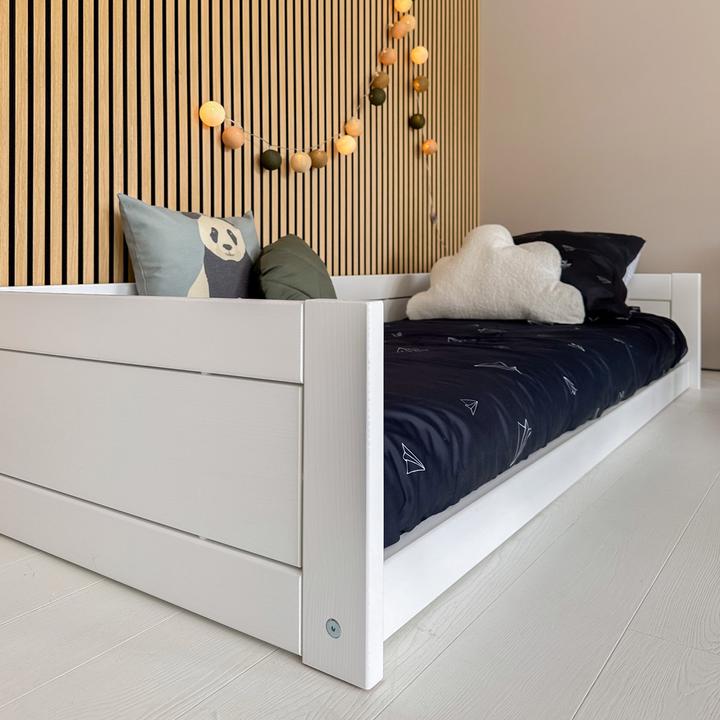 Image du produit Lifetime Kidsrooms Lit Montessori 90 avec sommier à lattes de luxe, toit en tissu et dosseret Panda