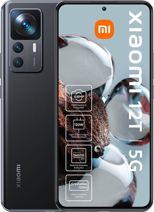 Produktbild Xiaomi 12T (256 GB, Black, 6.67", Dual SIM, 108 Mpx, 5G)