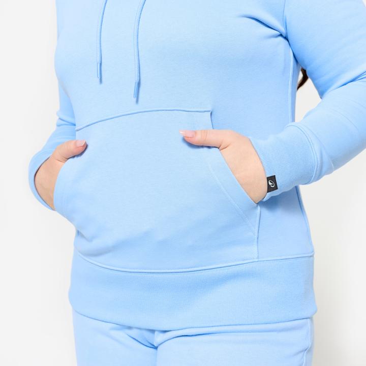 Image du produit Domyos Sweat à capuche en coton femme, bleu clair (XS)