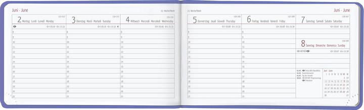 Actual product image Alpha Edition Ladytimer TO GO Deluxe Lavender 2025 Pocket Calendar, 15,3x8,7cm, Calendar with 128 (German)