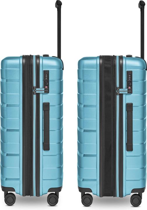 Immagine prodotto Bergpfeil Trolley da viaggio a 4 ruote M 66 cm con piega ad espansione (72 l, M (50 - 90l))