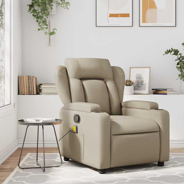 VidaXL Massagesessel Cappuccino-Braun Kunstleder,Farbe