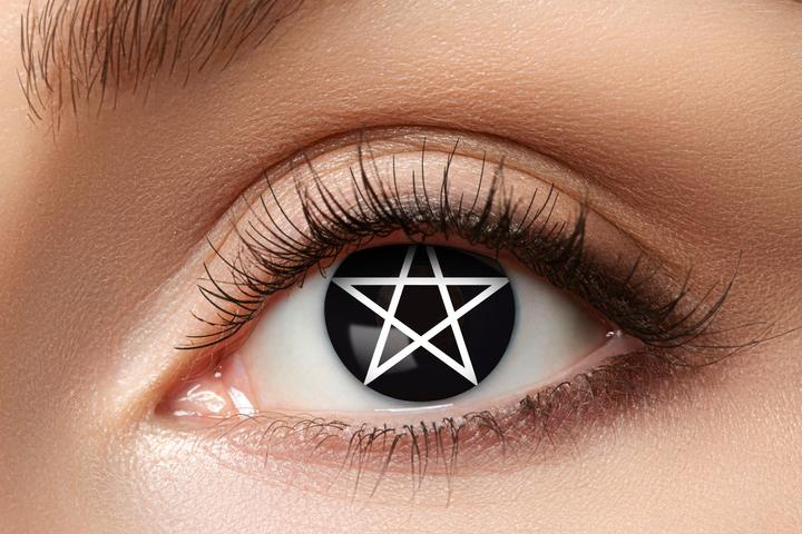 Produktbild Eyecatcher Kontaktlinsen Pentagram (Schwarz, Weiss)