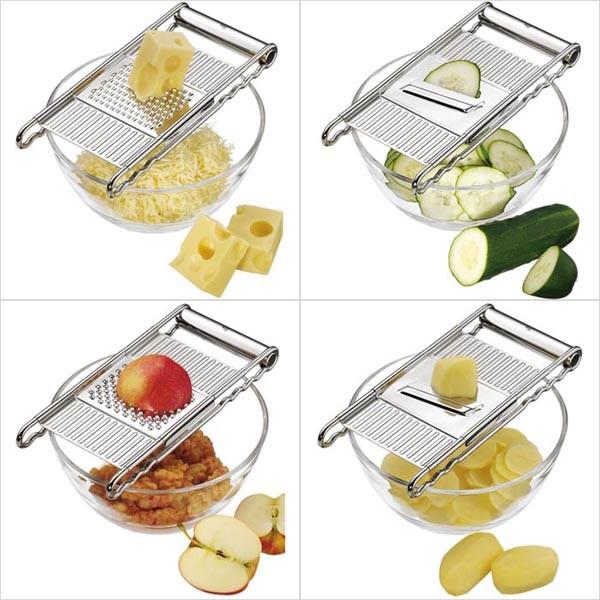 Produktbild WMF Gemüsereibe Küchenreibe 12x18cm 4 Aufsätze Hobeln Raspeln Reiben Schneiden Gourmet