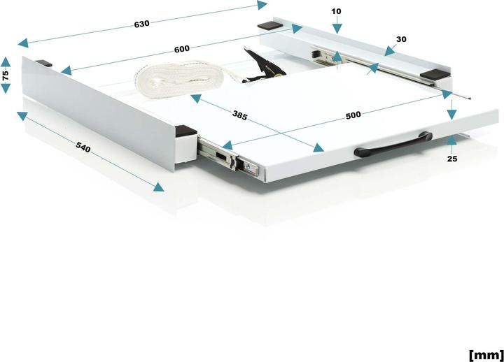 Actual product image Wiltec Zwischenbaurahmen eckige Ablage Verbindungsrahmen Trockner Waschmaschine