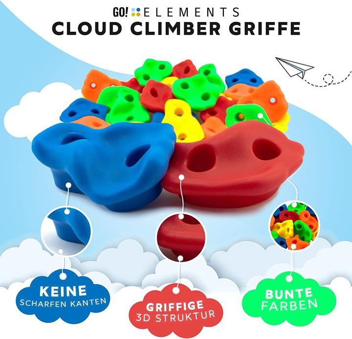 Produktbild GO!elements Klettergriffe Kinder 15 Stueck (Orange, Rot, Blau, Grün, Gelb)