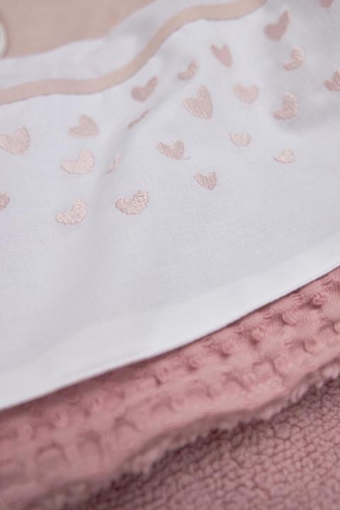 Immagine prodotto Meyco Lenzuolo per culla Baby Hearts Small - Rosa tenue (75 x 100 cm)