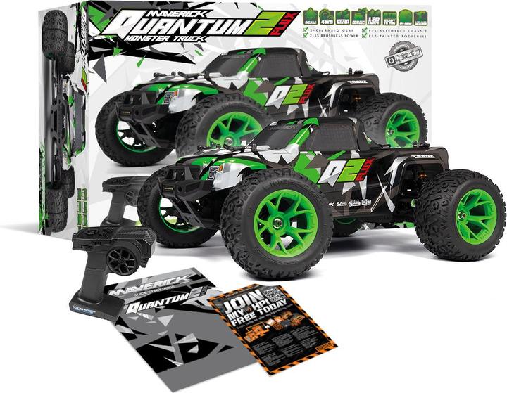 Immagine prodotto Maverick Quantum2 MT Flux 1/10th Monster Truck - Green (ARR Quasi lettura a corredo)
