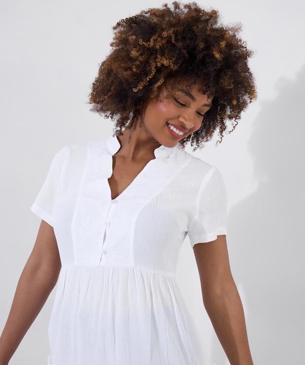 Actual product image Joe Browns Embroidered Bib Broderie Hem Cotton Tunic Dress (12)