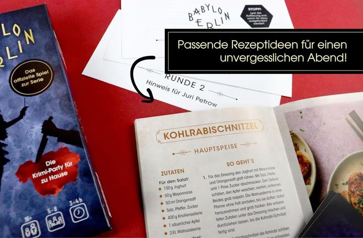 Immagine prodotto Crime & Dine – Das Krimi-Dinner-Set: Babylon Berlin – Das offizielle Spiel zur Serie! (Tedesco, Business Elephant Paperdice Solutions GmbH, 2022)
