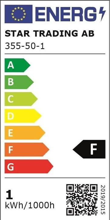 Energie-Label Star Trading Lampe Plain Amber (E27, 0.75 W, 80 lm, 1 x, F)