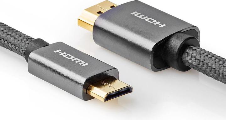Immagine prodotto Nedis Cavo HDMI T ad alta velocità con Ethernet HDMIT Maschio HDMIT Mini Maschio 4K@60Hz 18 Gbps 2,00 m (2 m, HDMI)