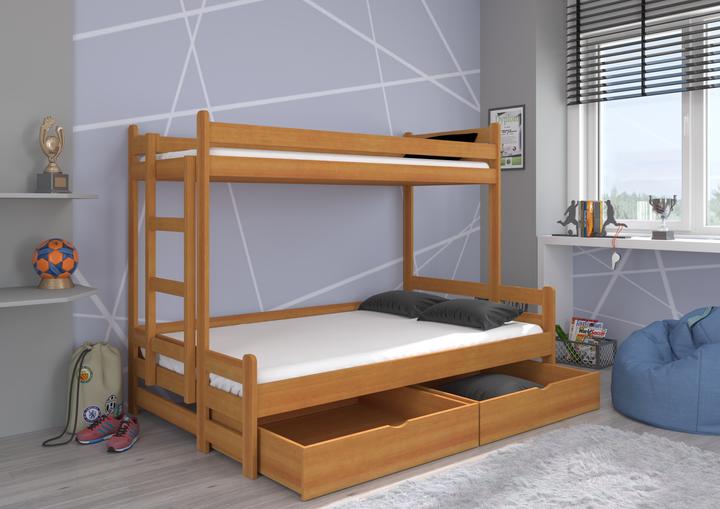Immagine prodotto ADRK Furniture Letto a castello triplo con materassi BENITO 200x80 (200 x 80 cm)