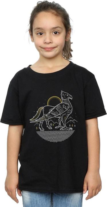 Actual product image Girls Buckbeak Line Art Cotton T-Shirt (128)