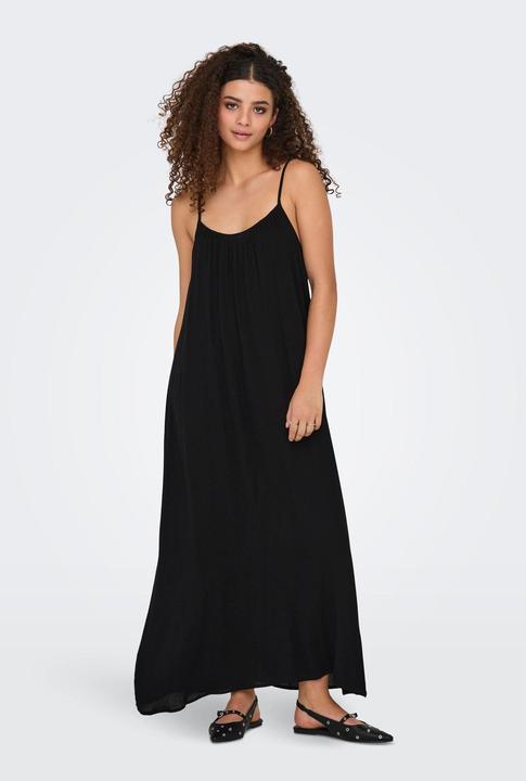 Actual product image Only Normal geschnitten Kleiner Stehkragen mit Knopfleiste Verstellbare Träger Langes Kleid Kleid (M)