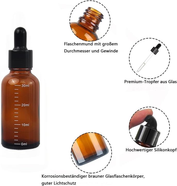 Immagine prodotto Swissdetector 6 Tropfflaschen aus Braunglas
