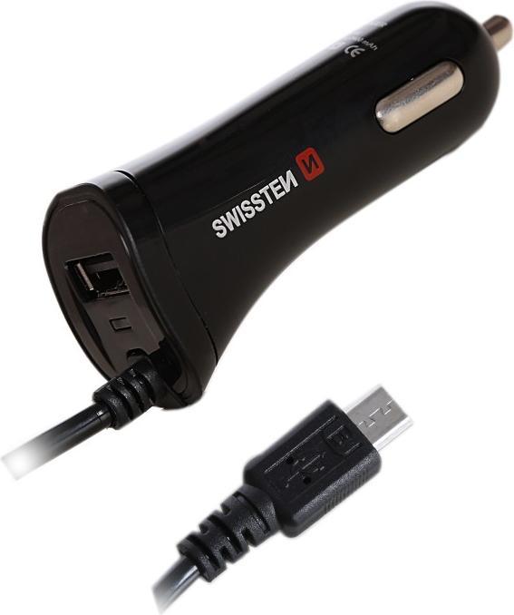 Immagine prodotto Swissten Caricatore da auto USB Micro USB e USB 2.4A di potenza