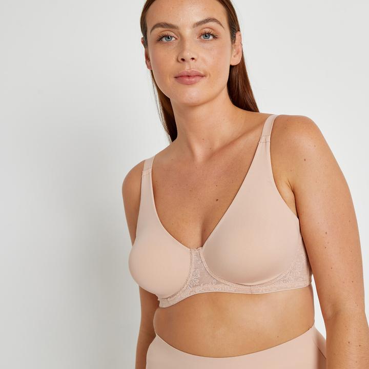 Image du produit La Redoute Collections Soutien-gorge minimiseur en microfibre et dentelle (80 D)