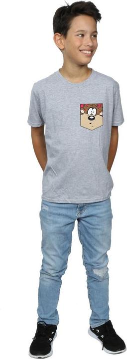 Image du produit Looney Tunes - T-shirt TASMANIAN DEVIL FACE FAUX POCKET - Garçon (152, 158)