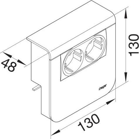 Actual product image Hager TEH SL200809409011 GerÃ¤tetr Techn SL20080 2xSTD grahitschwa (2 cm)