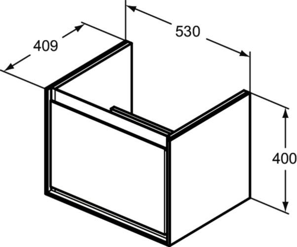 Produktbild Ideal Standard IDS Waschtischunterschrank CONNECT AIR 535mm f Cube Air 60cm we gl / hgrau ma (53 x 41 x 40 cm)