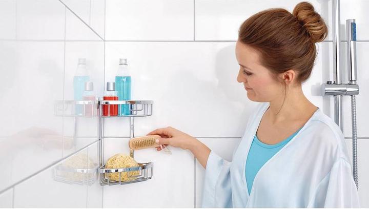 Actual product image tesa ALUXX shower tray incl. adhesive solution without drilling (18 x 18 x 26.5 cm)