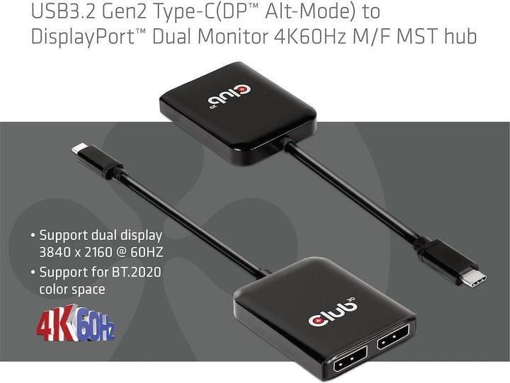 Actual product image Club 3D USB Hub (USB-C, 20 cm)