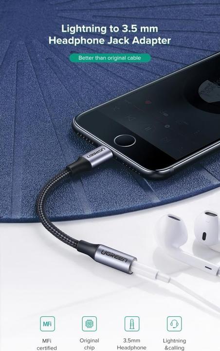 Image du produit Ugreen Adaptateur Lightning vers jack 3,5 mm (Lightning, Prise de 3,5 mm)