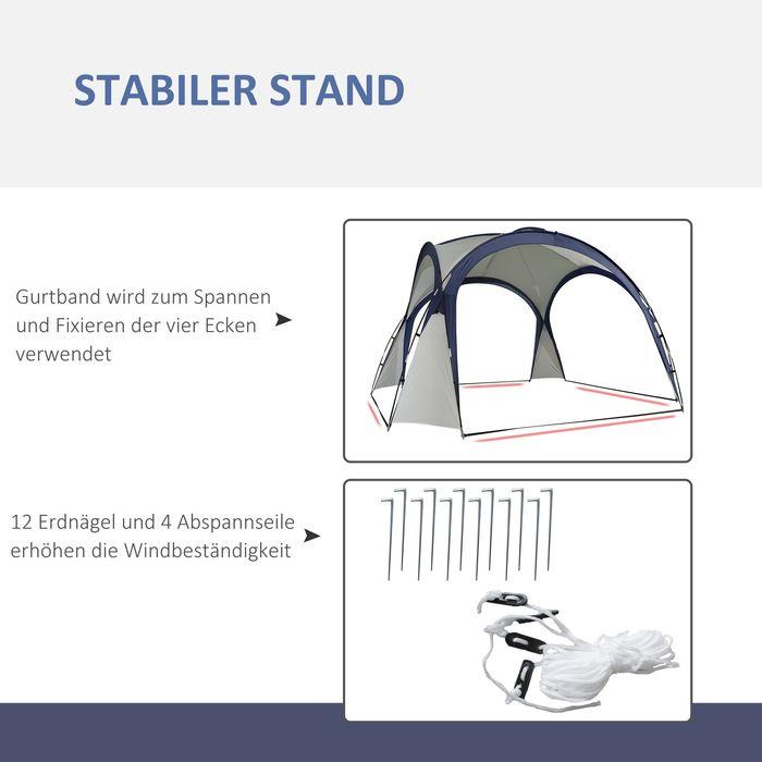 Immagine prodotto Swisshandel24 Tenda per feste a tendone protezione solare resistente alle intemperie palo in fibra di vetro + (350 cm, 350 cm)