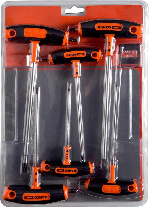 Actual product image Bahco Set of screwdrivers with T-handle for TORX screws T10 - T40 - 6 pieces