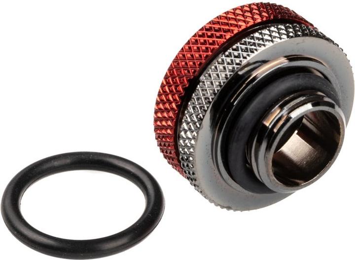 Actual product image Bitspower Multi-link adapter connector straight G1/4 inch male to 16mm male hardtube - black glossy/r