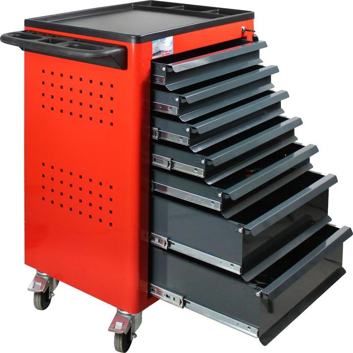 Actual product image ADB Basic workshop trolley red 7 drawers (1 x)