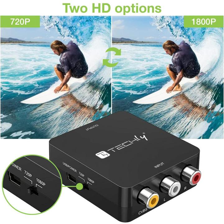 Actual product image NoName AV composite video and audio converter 3x RCA to HDMI 1080p