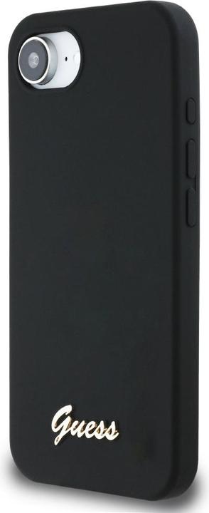 Produktbild Guess - Silicone Script Metal Logo (GUHMPSE4SMBSLK) - iPhone 16e - Black (Apple iPhone 16e)