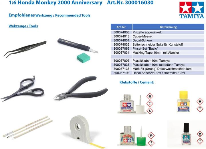 Actual product image Tamiya 1:6 Honda Monkey 2000 Anniversary