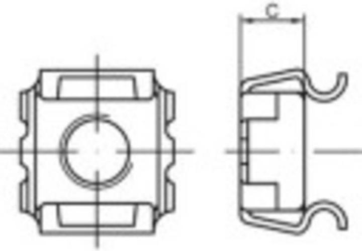 Actual product image Toolcraft Cage nuts M4 steel electrogalvanized (M4)