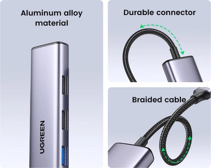 Actual product image Ugreen Adapteris Hub CM478 (USB-C, 5 Ports)
