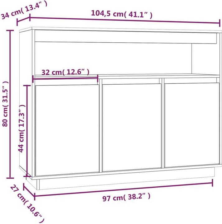 Actual product image VidaXL Marcy (104.5 x 34 x 80 cm)