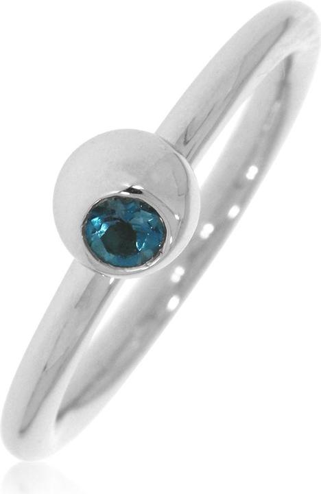 Image du produit Xen Bague avec 3 mm topaze bleue env. 0,12 ct. rhodiée (56, Argent 925)