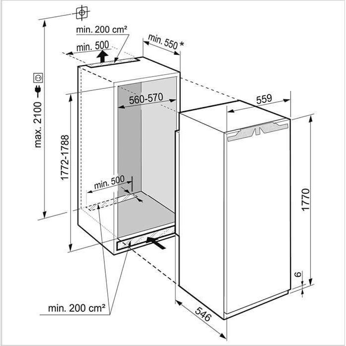 Produktbild Liebherr Integrier-Kühlschrank EURO-Norm Plus IRBe 5121 LHD (275 l)
