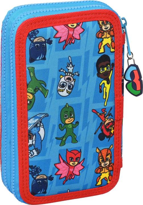 Actual product image PJ Masks Double pencil case Blue 12.5 x 19.5 x 4 cm (28 pieces)