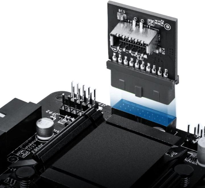 Image du produit Aquatuning Interne 19 broches mâle (USB 3.0) vers USB 3.1 type-E 20 broches clé A, (90??)