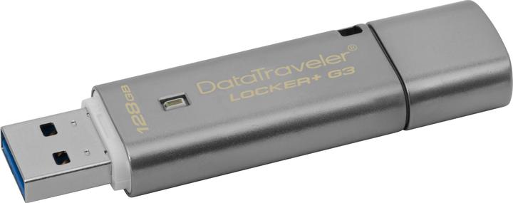 Produktbild Kingston DataTraveler Locker+ G3 (128 GB, USB 3.1, USB-A)