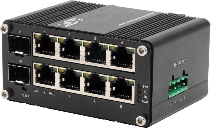 Actual product image Exsys Web-Managed Mini PoE+ Switch 8x 1 Gbit/s + 2x SFP (10 Ports)